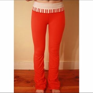 Luluemon Discontinued Red/Orange Yoga Pant.